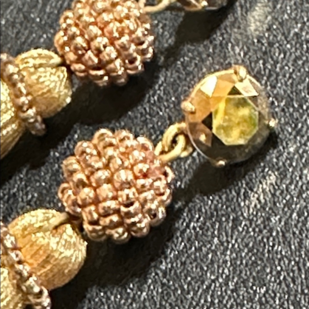 J Crew Metallic Gold Tone Tassel Post Earrings - Picture 3 of 12
